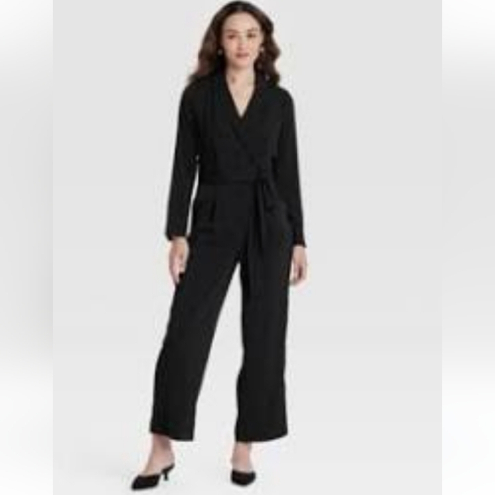 A NEW DAY Black Wrap  Jumpsuit Size Large